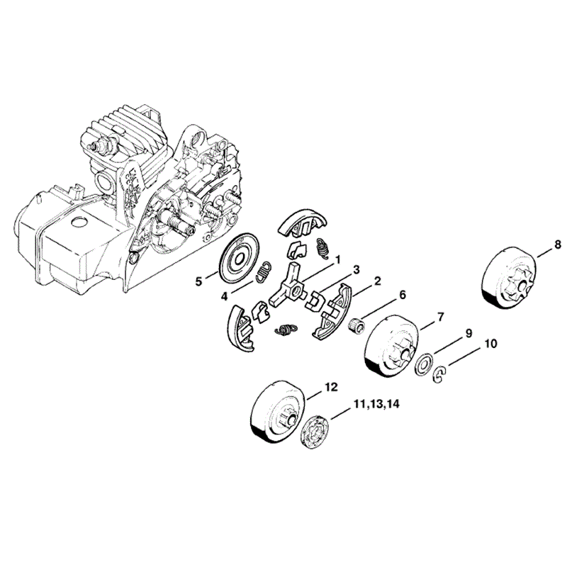 Stihl MS 210 Chainbsaw (MS210C-B) Parts Diagram, Clutch