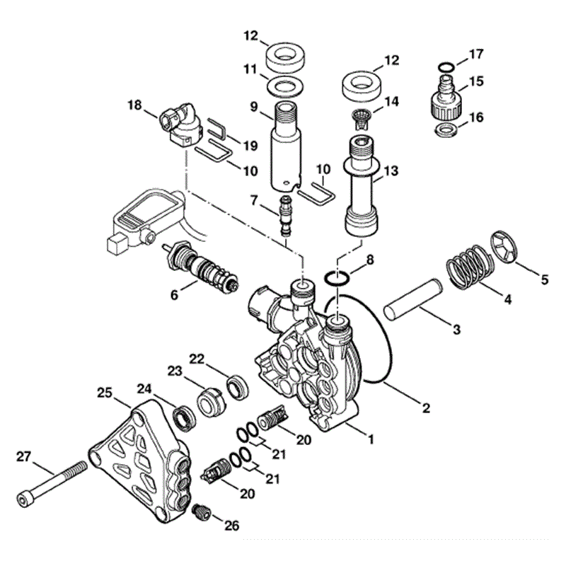 Stihl RE 117 Pressure Washer (RE 117) Parts Diagram, Pump