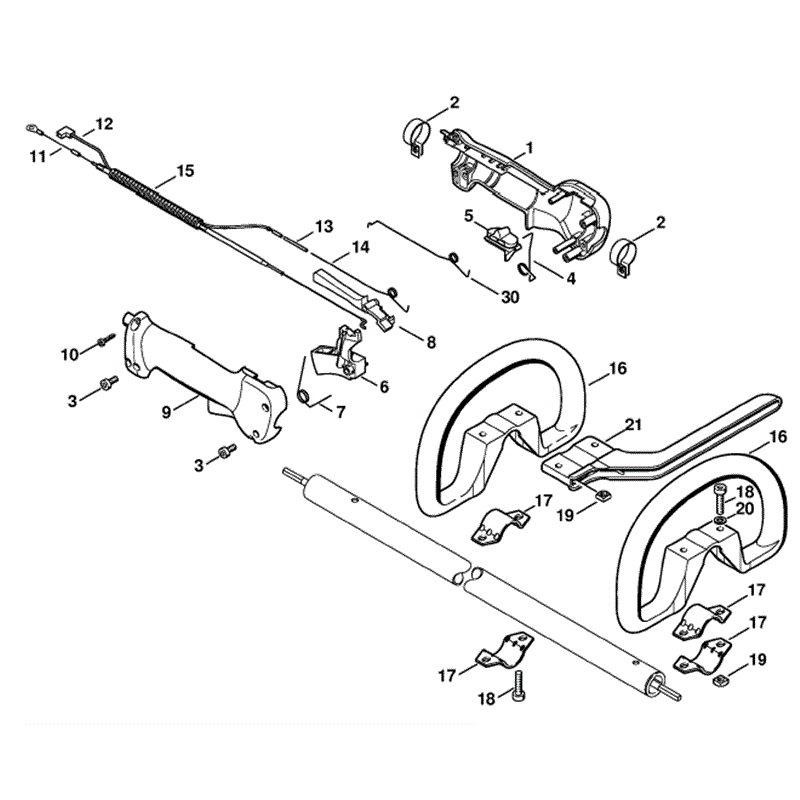 Stihl FS 85 Brushcutter (FS85RX) Parts Diagram, Handle (24.2002)