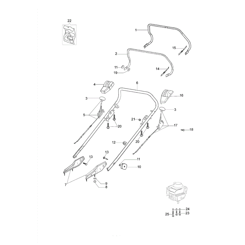 Efco MR 55 TBI B&S Lawnmower (From March 2013) Parts Diagram, Handlebar