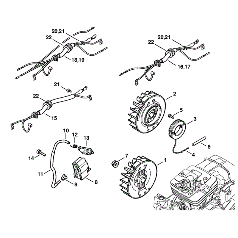 Stihl MS 361 Chainsaw (MS361 RZ) Parts Diagram, Ignition system