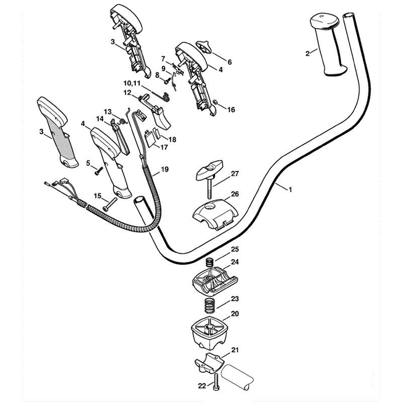 Stihl FS 90 Brushcutter (FS90) Parts Diagram, Bike handle