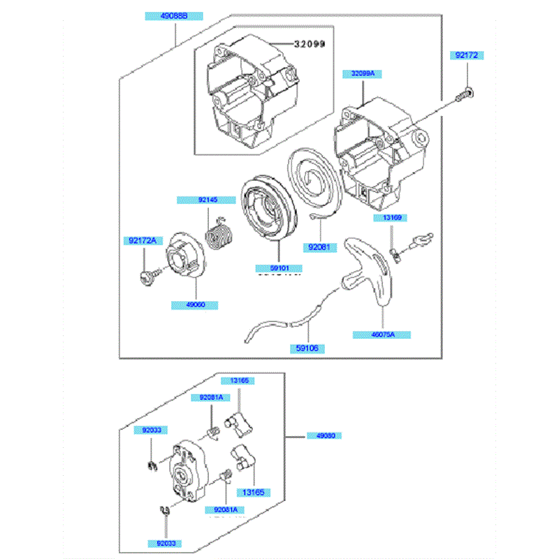 Kawasaki KCL525A (HK525A-BS50) Parts Diagram, Starter