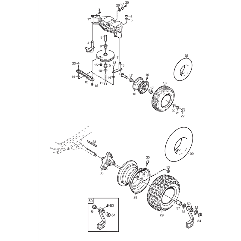 Stiga VILLA SILENT (13-2728-14 [2010-2015]) Parts Diagram, Wheels_0