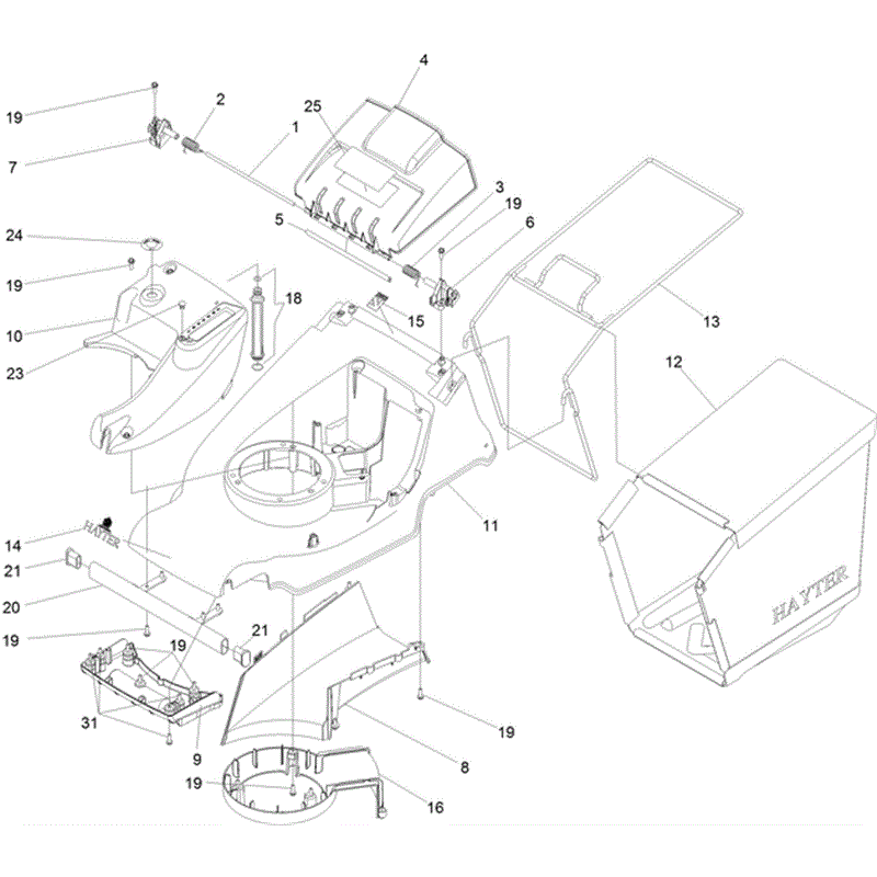 Hayter Harrier 41 Pro (379) Autodrive FS Lawnmower (379A 400000000 and up) Parts Diagram, Gearbox