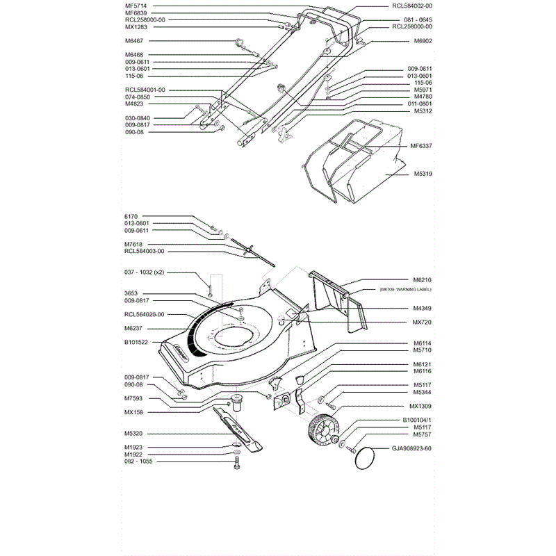 Mountfield Cooper (MP90201) Parts Diagram, Main Assy