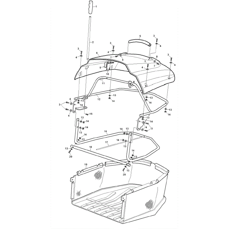Hayter RS14/82 (14/32) (148D260000001-148D260999999) Parts Diagram, Grassbag Assembly