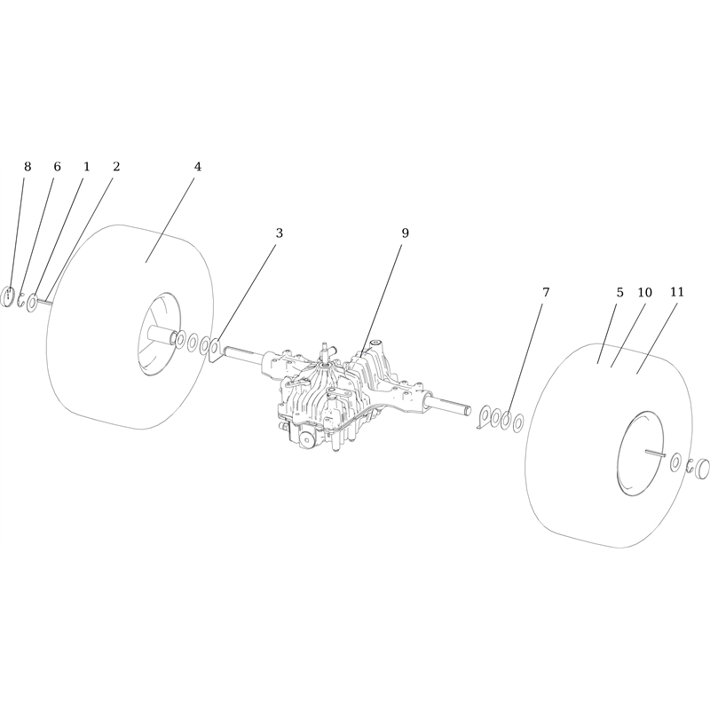 Oleo-Mac CHEYENNE (B&S) 92 4x4 Cat.2015 (CHEYENNE (B&S) 92 4x4 Cat. 2015) Parts Diagram, Rear axle