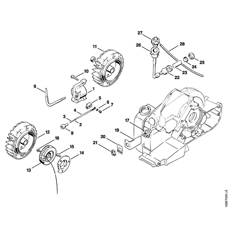 Stihl 032 AV Chainsaw (032AVEQW) Parts Diagram, Trigger Unit/Pickup Body