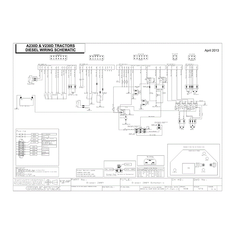 Westwood V230D Tractor 2013-2015 (2013-2015) Parts Diagram, Wiring Schematic