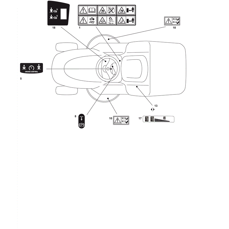 Castel / Twincut / Lawnking XHX2404WDE (2012) Parts Diagram, Labels 