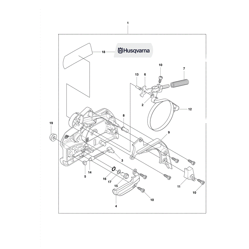 Husqvarna 445e Chainsaw (2011) Parts Diagram, Chain Break & Clutch Cover-445