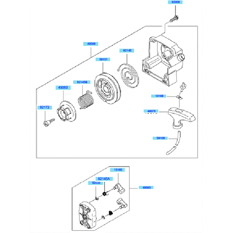 Kawasaki KBH45B (HA045D-AS50) Parts Diagram, Starter
