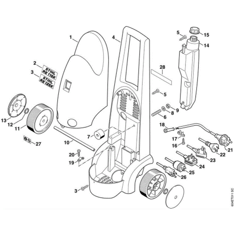 Stihl RE 115 K Pressure Washer (RE 115 K) Parts Diagram, D-Cover