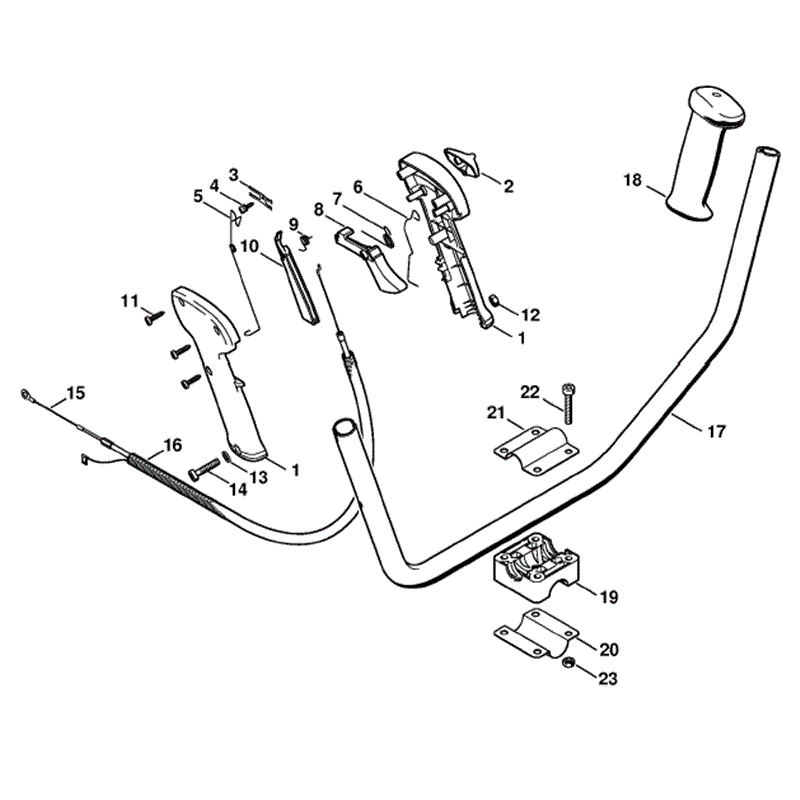 Stihl FS 85 Brushcutter (FS85T) Parts Diagram, Bike handle (24.2002)
