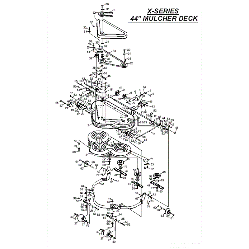 Countax X Series Rider 2010 (2010) Parts Diagram, 44 inch Mulcher Deck