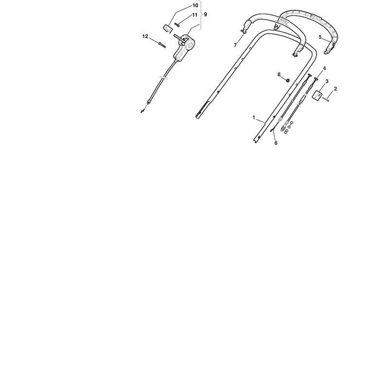 Mountfield 460PD Petrol Rotary Mower (294485023-UM8 [2008]) Parts Diagram, Handle, Upper Part