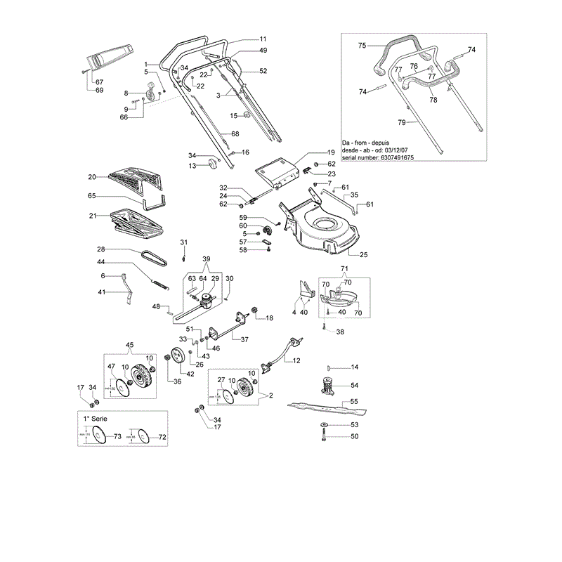 Efco LR 44 TB B&S Lawnmower (From June 2007) Parts Diagram, Page 1