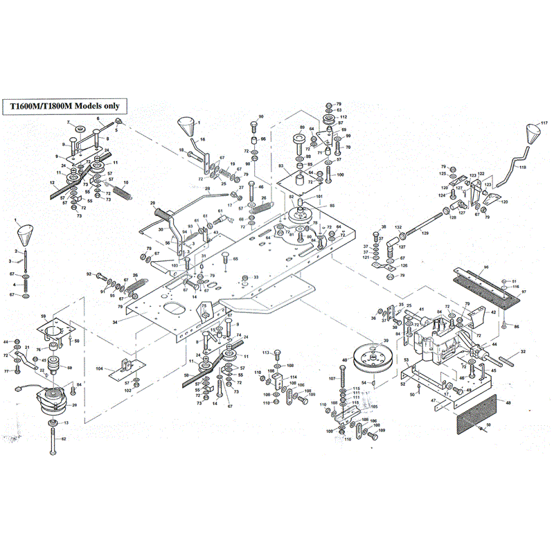 1999-2000 S & T SERIES WESTWOOD TRACTORS (1999 - 2000) Parts Diagram, PTO- T1600M-T1800M ONLY