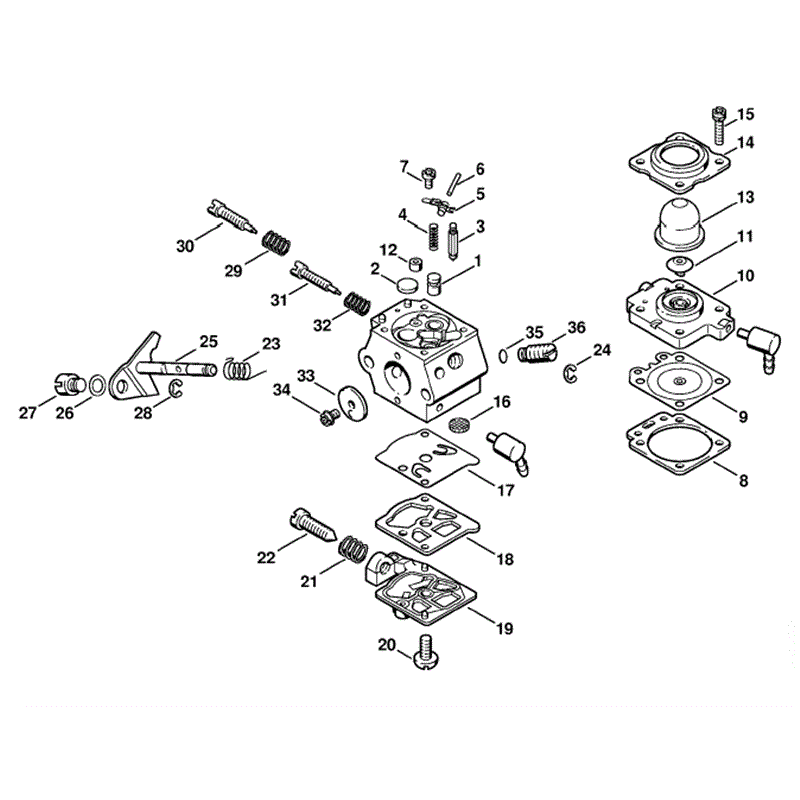 Stihl FS 85 Brushcutter (FS85T) Parts Diagram, Carburetor WT-447