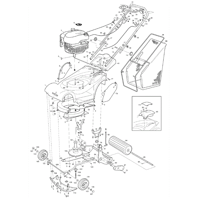 Hayter Harrier 41 (410) Lawnmower (410E270000001-410E270999999) Parts Diagram, Mainframe Assembly