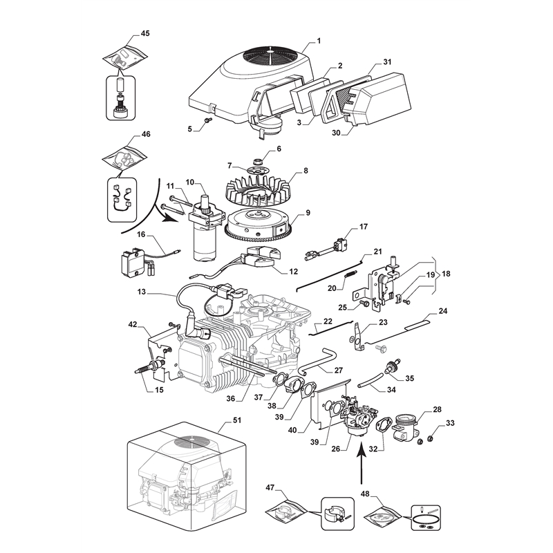 Stiga PARK 120  (2019) (2019) Parts Diagram,  Carburettor, Air Cleaner Assy