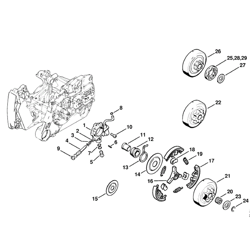 Stihl MS 440 Chainsaw (MS440 N) Parts Diagram, Oil Pump