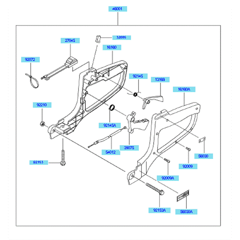 Kawasaki KHT600S (HB600C-AS50) Parts Diagram, Handle