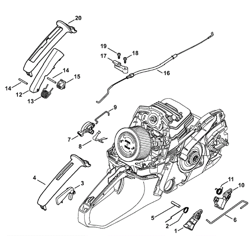 Stihl MS 261 Chainsaw (MS261 Z) Parts Diagram, Throttle Control