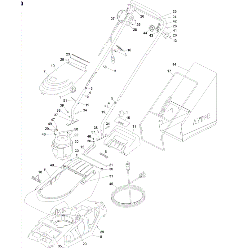 Hayter Spirit 41 Electric Lawnmower (615) ( 615J316000001-AND UP) Parts Diagram, Upper Body