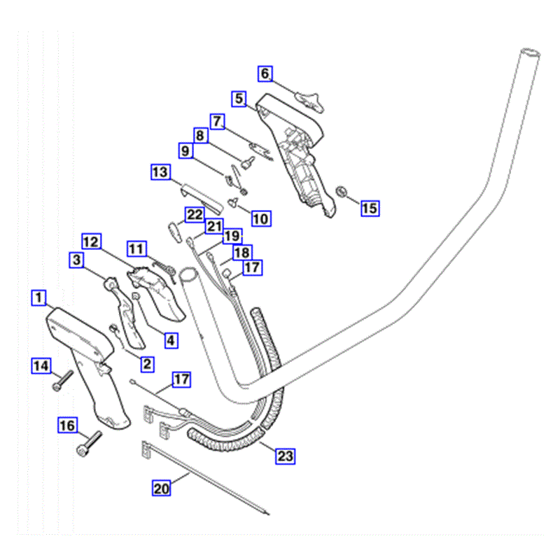 Stihl FS 55 Brushcutter (FS55) Parts Diagram, TWO-HANDED HANDLE BAR 2
