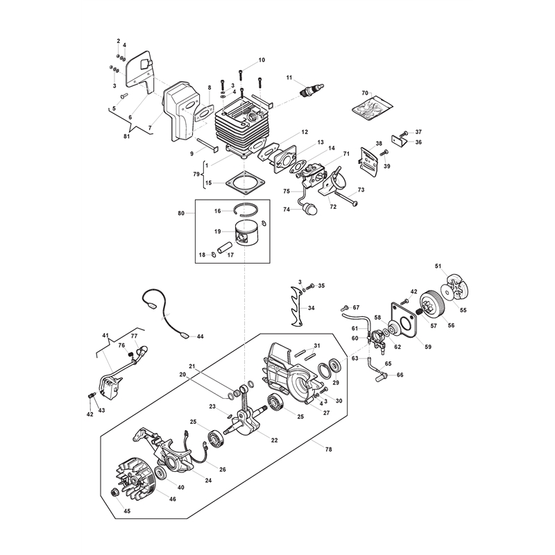 Mountfield MC 3720 (228116013-M15 [2015-2022]) Parts Diagram, Engine