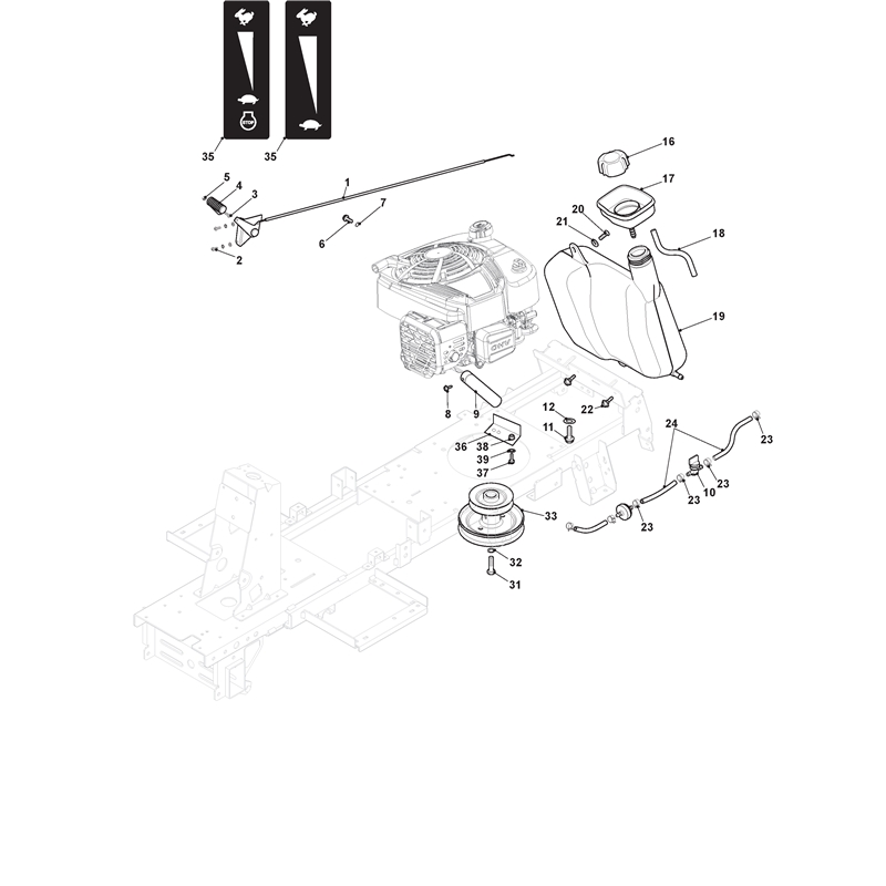 Mountfield 827 MB Ride-on (2T0055283-M13 [2013]) Parts Diagram,  B&S