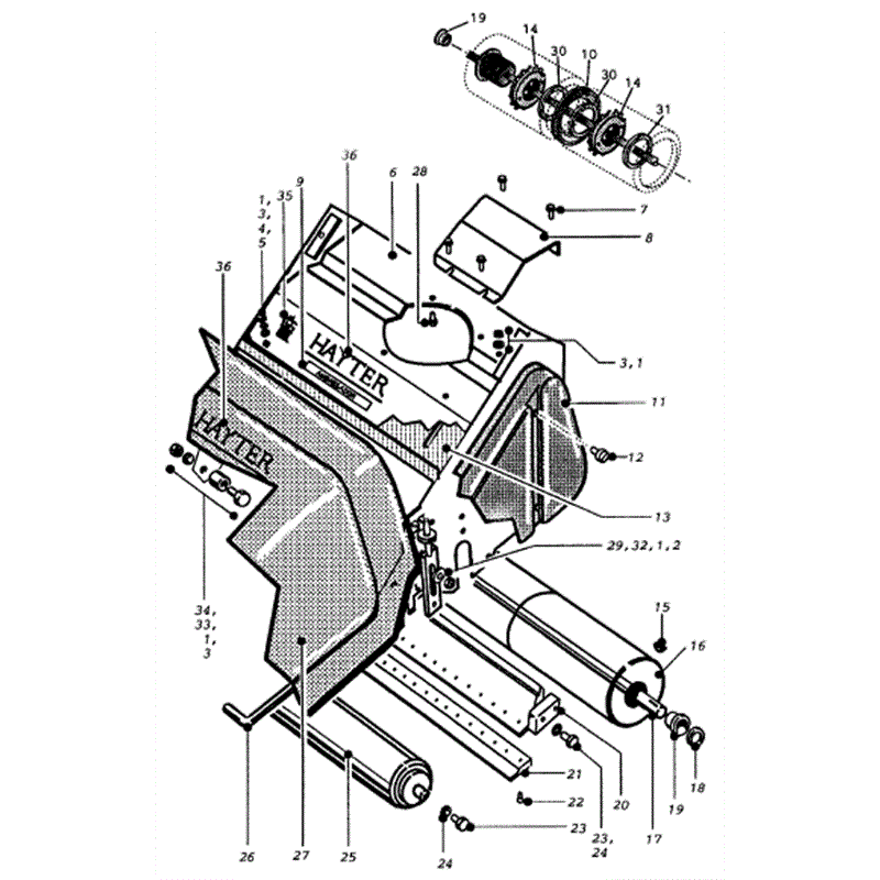 Hayter Ambassador Cylinder Lawnmower (390T001141-390T002000) Parts Diagram, Main Frame
