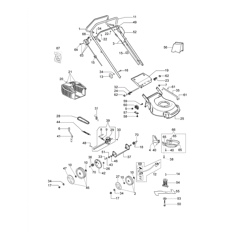Efco LR 48 TK (K600) Emak Engine Lawnmower (LR 48 TK (K600)) Parts Diagram, Essential