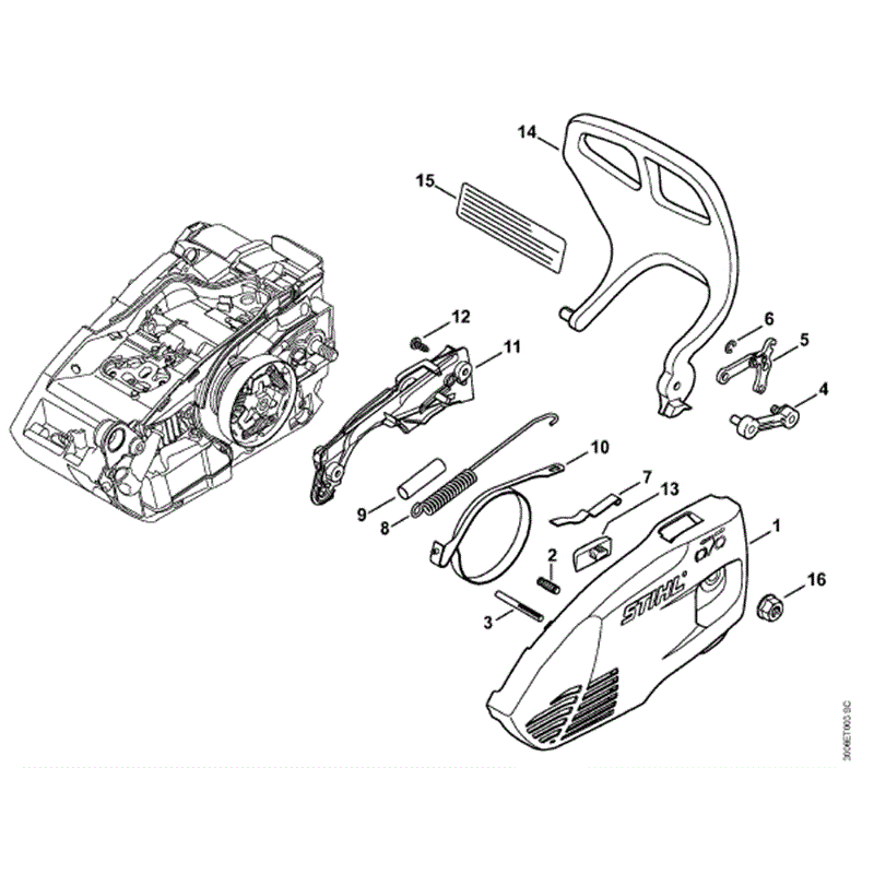 Stihl MS 150 Chainsaws (MS150TC-E) Parts Diagram, Chain Sprocket Cover