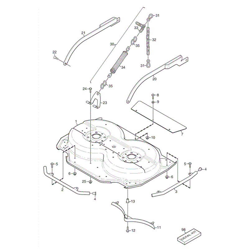 Stiga 105cm Combi Electric Deck  (2010) Parts Diagram, Page 1