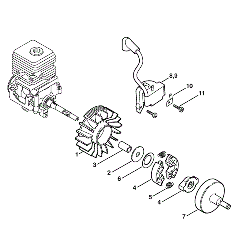 Stihl FS 45 Brushcutter (FS45C-EZ) Parts Diagram, Ignition system, Clutch