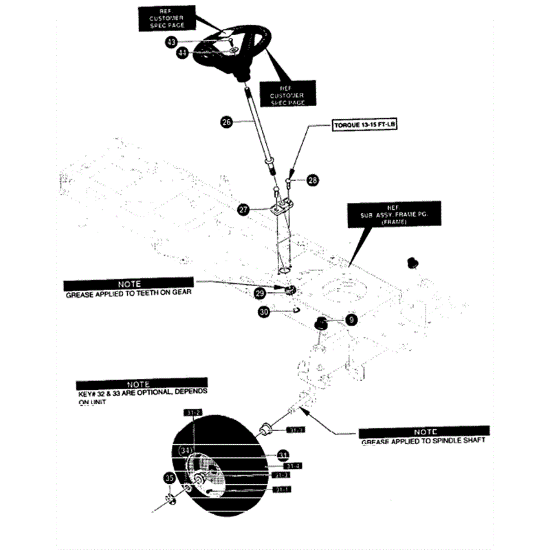 Hayter 13/40 (144S001001-144S099999) Parts Diagram, Steering Assy