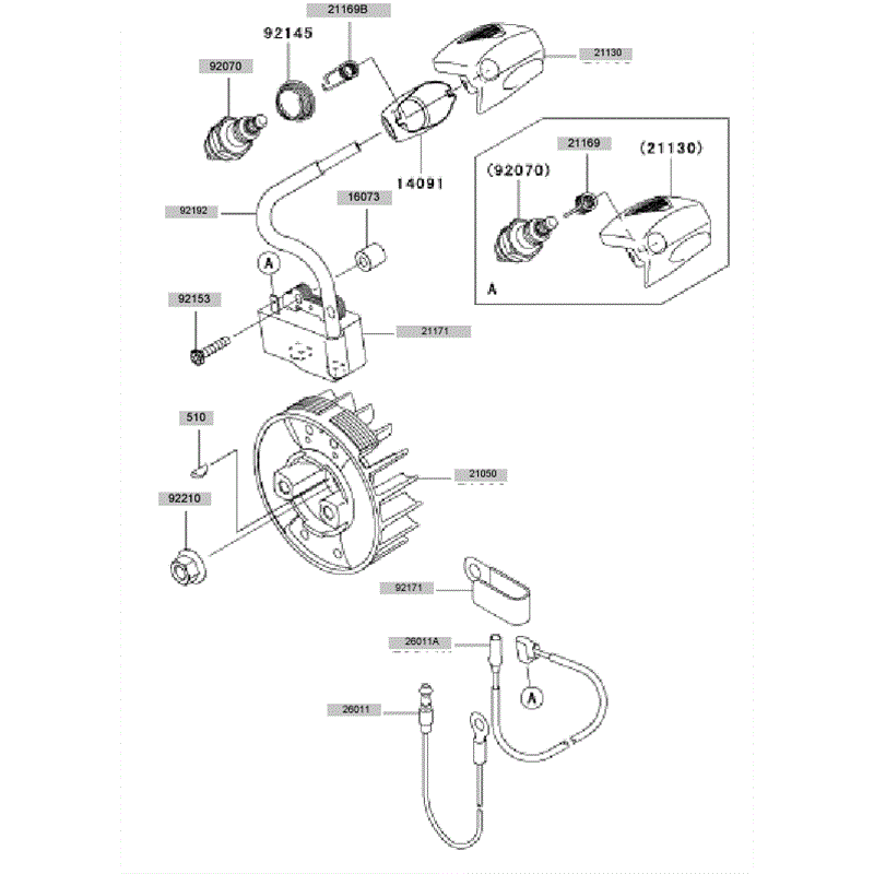 Kawasaki KBH27B (HA027T-AS50) Parts Diagram, Electric Equipment