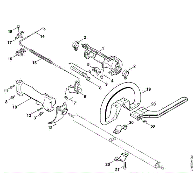 Stihl FR 450 Backpack Brushcutter (FR 450) Parts Diagram, K-Control handle