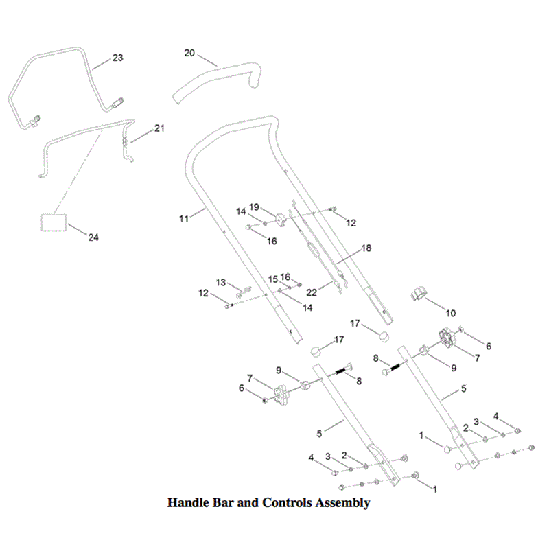 Hayter 46cm (611) Lawnmower (611B - 319000001-319999999) Parts Diagram, Handlebar