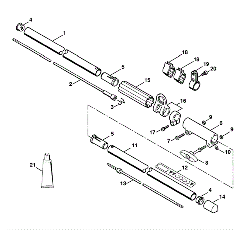 Stihl FS 83 Brushcutter (FS83T) Parts Diagram, Drive tube assembly