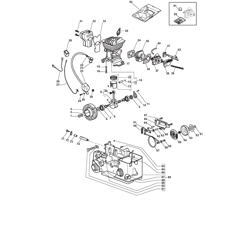 Mountfield MC 3814 (223514003-M08 [2011]) Parts Diagram, Engine