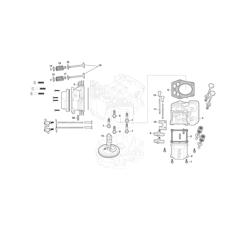 Mountfield 1638H Twin Lawn Tractor (2T2630483-M21 [2021]) Parts Diagram, Cylinder Head