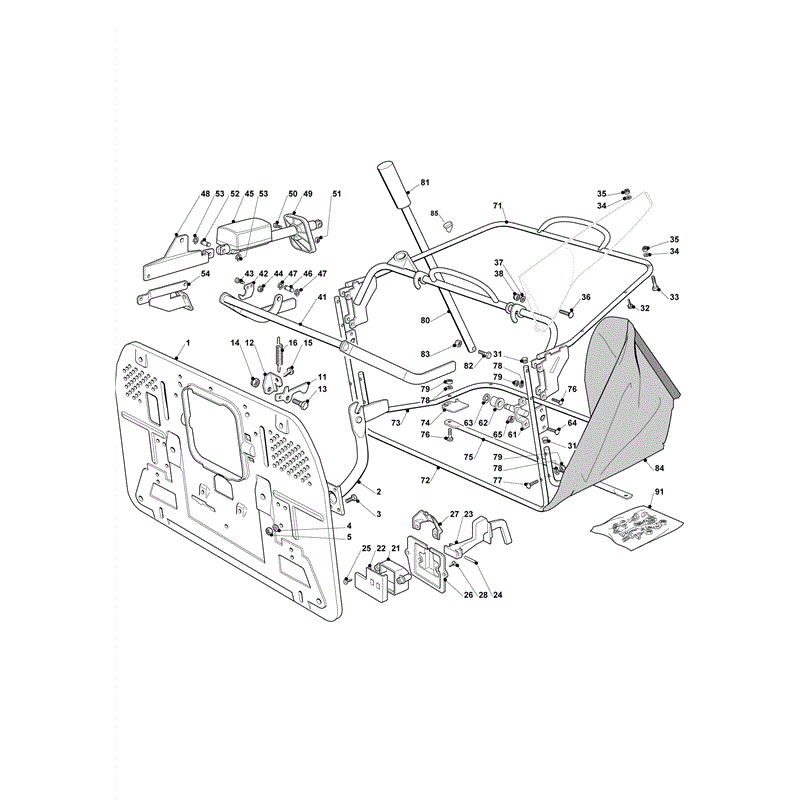 Castel / Twincut / Lawnking XHX23V4WD (2009) Parts Diagram, Grass Catcher