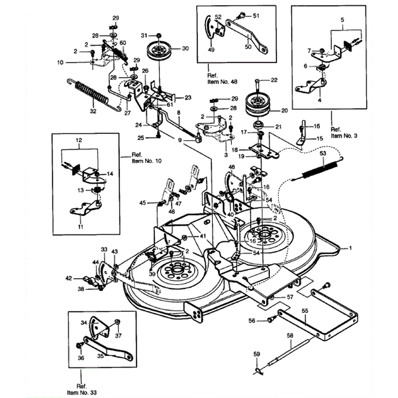 Hayter 16/40 (142P001001-142P099999 DC) Parts Diagram, Deck Assembly 1