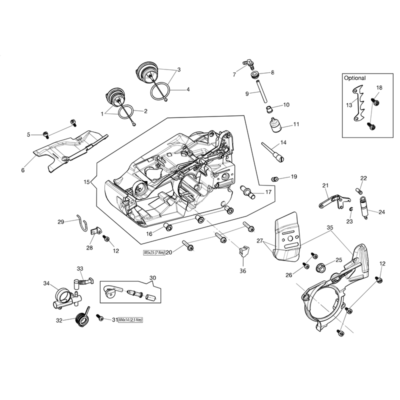 Oleo-Mac GST 250 (GST 250) Parts Diagram, Crankcase