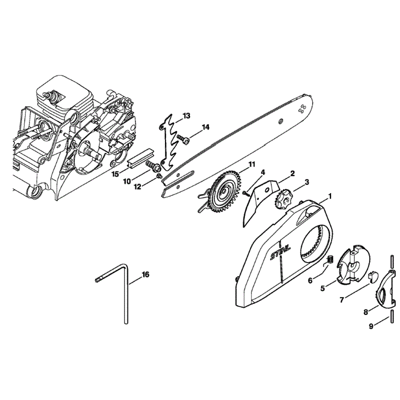 Stihl MS 180 Chainsaw (MS180C-B D) Parts Diagram, Quick Chain Tensioner