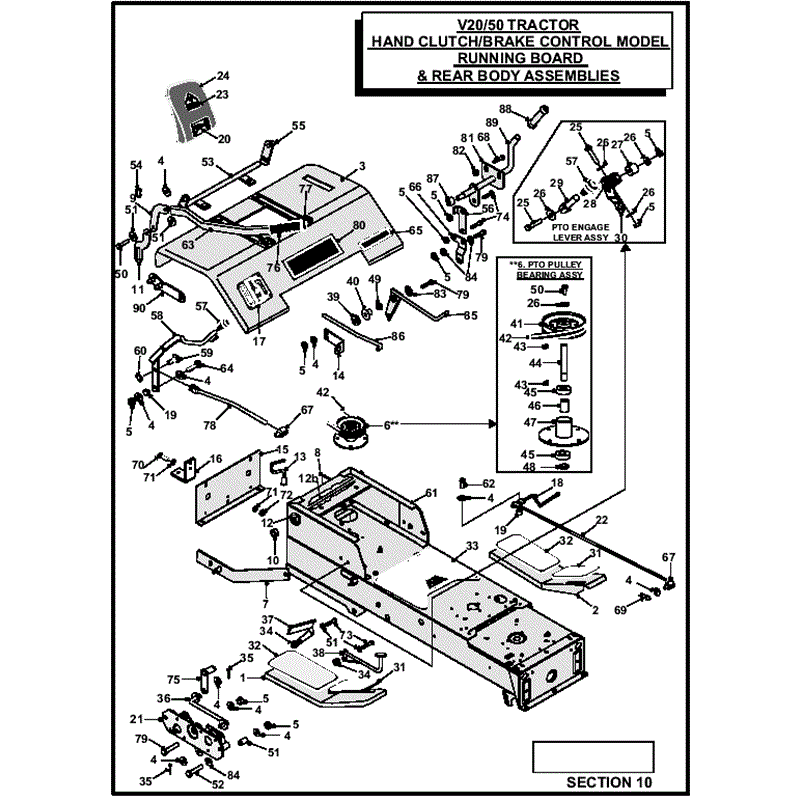 Westwood V20/50 Tractor 2004-2006	 (2004-2006	) Parts Diagram, Rear body assemblies